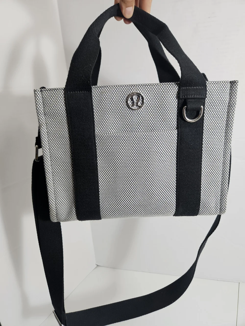 lululemon athletica Black & White Canvas Tote with Strap